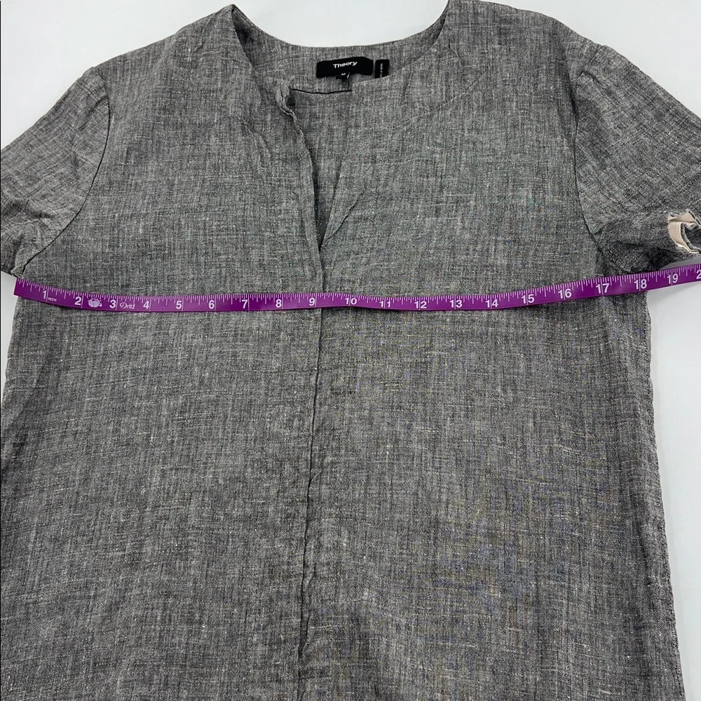 Theory‎ Sharkskin Short-Sleeve Shift Dress office career neutral minimal
